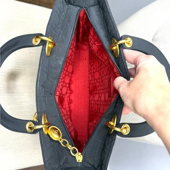 Authentic Christian Dior Lady Dior bag gold charms - Picture 15 of 16